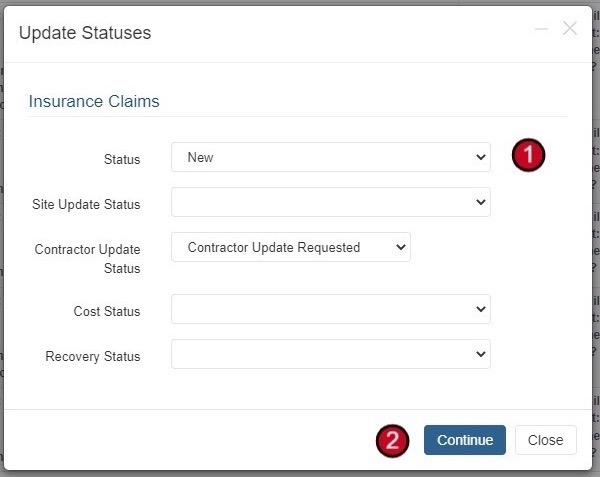 Update Claim Details form
