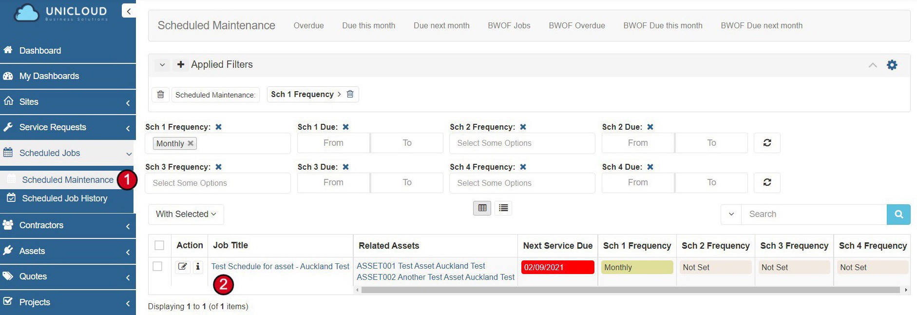 Bulk selection of Scheduled Jobs