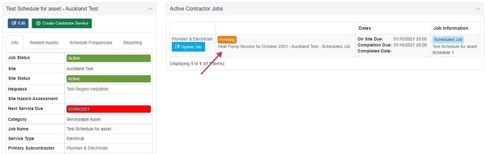 Bulk Contractor Service creation form