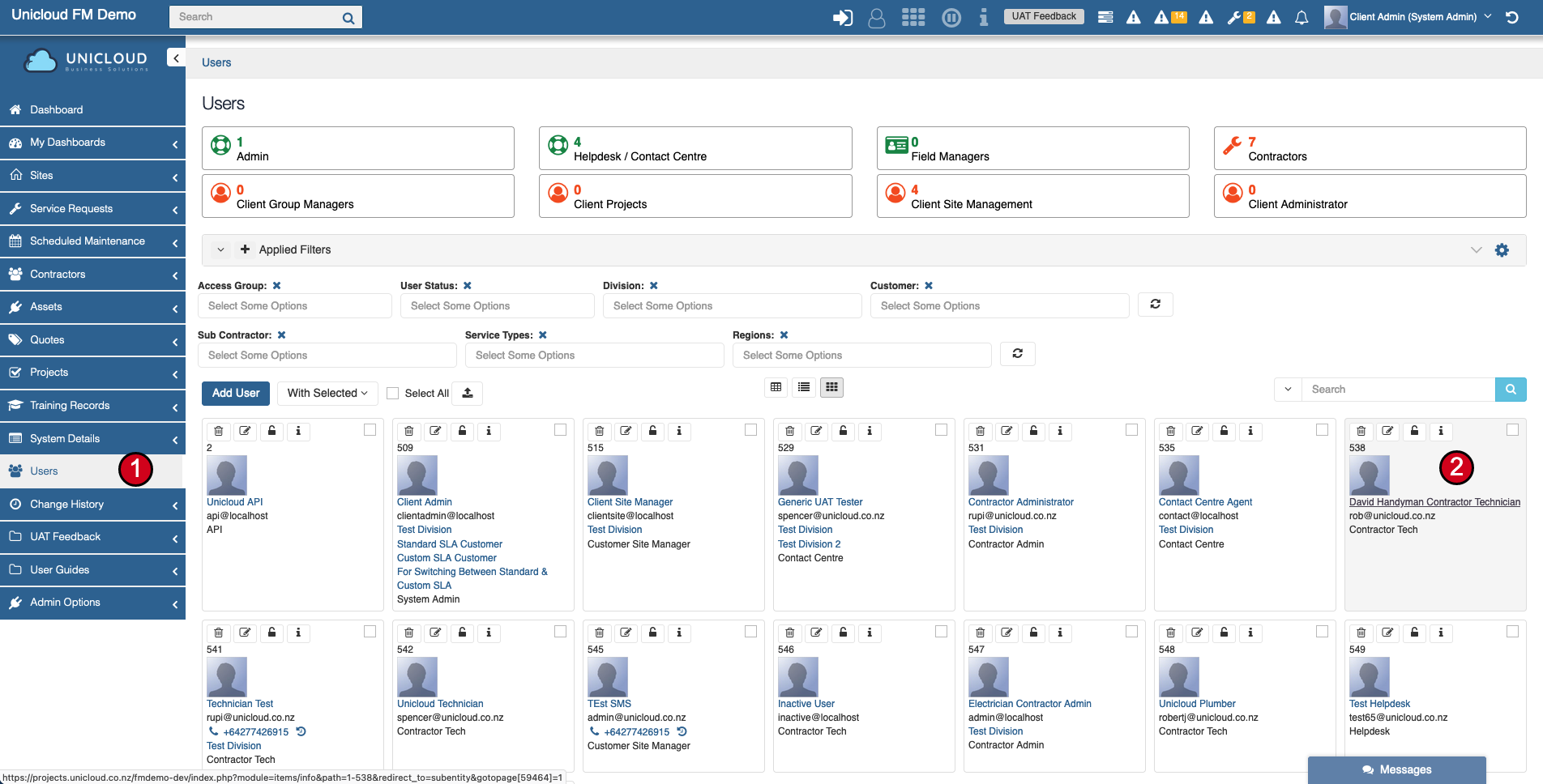 User Training Records Tab