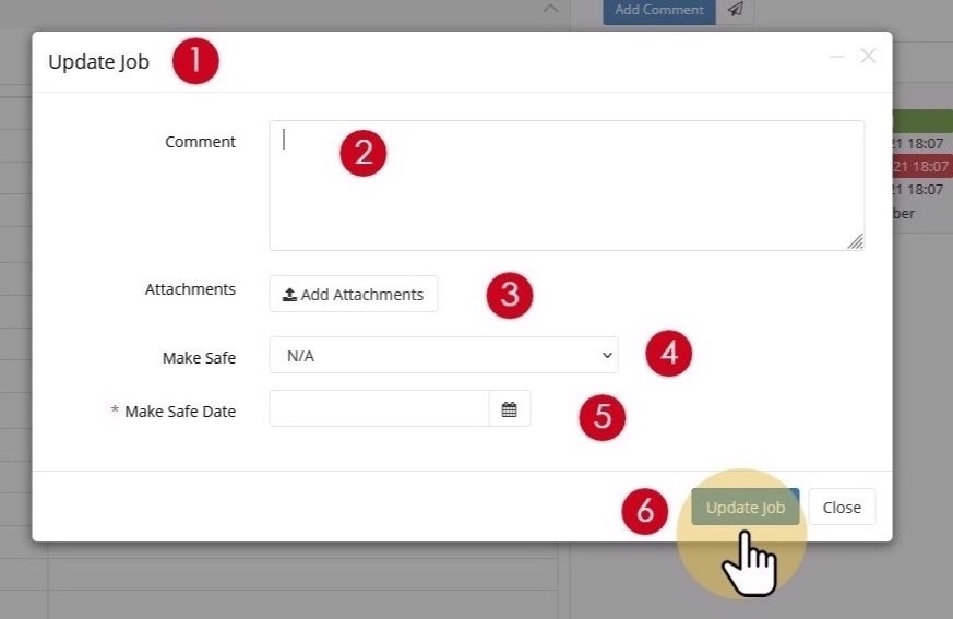 Update Job form with progress fields