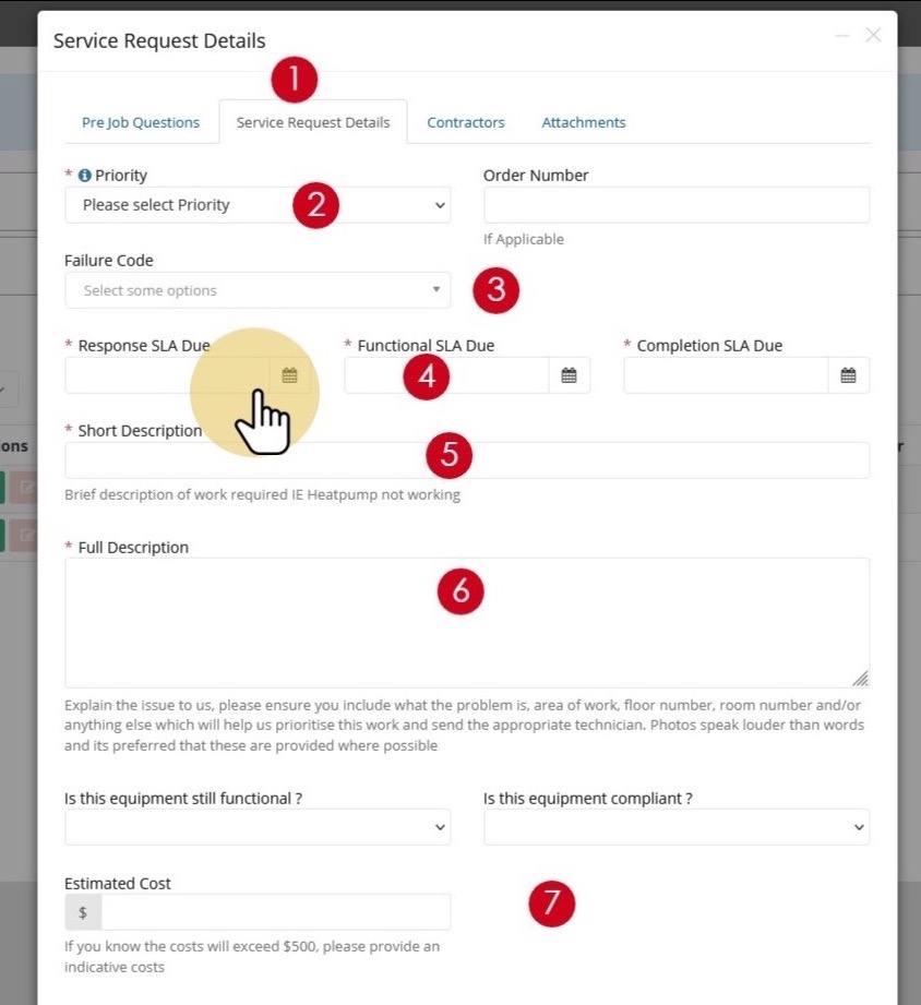 Pre Job Questions form