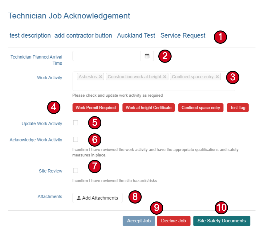 Job Acknowledgement Email
